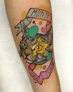 tatuaje-neotradicional-gato-mascota-monty