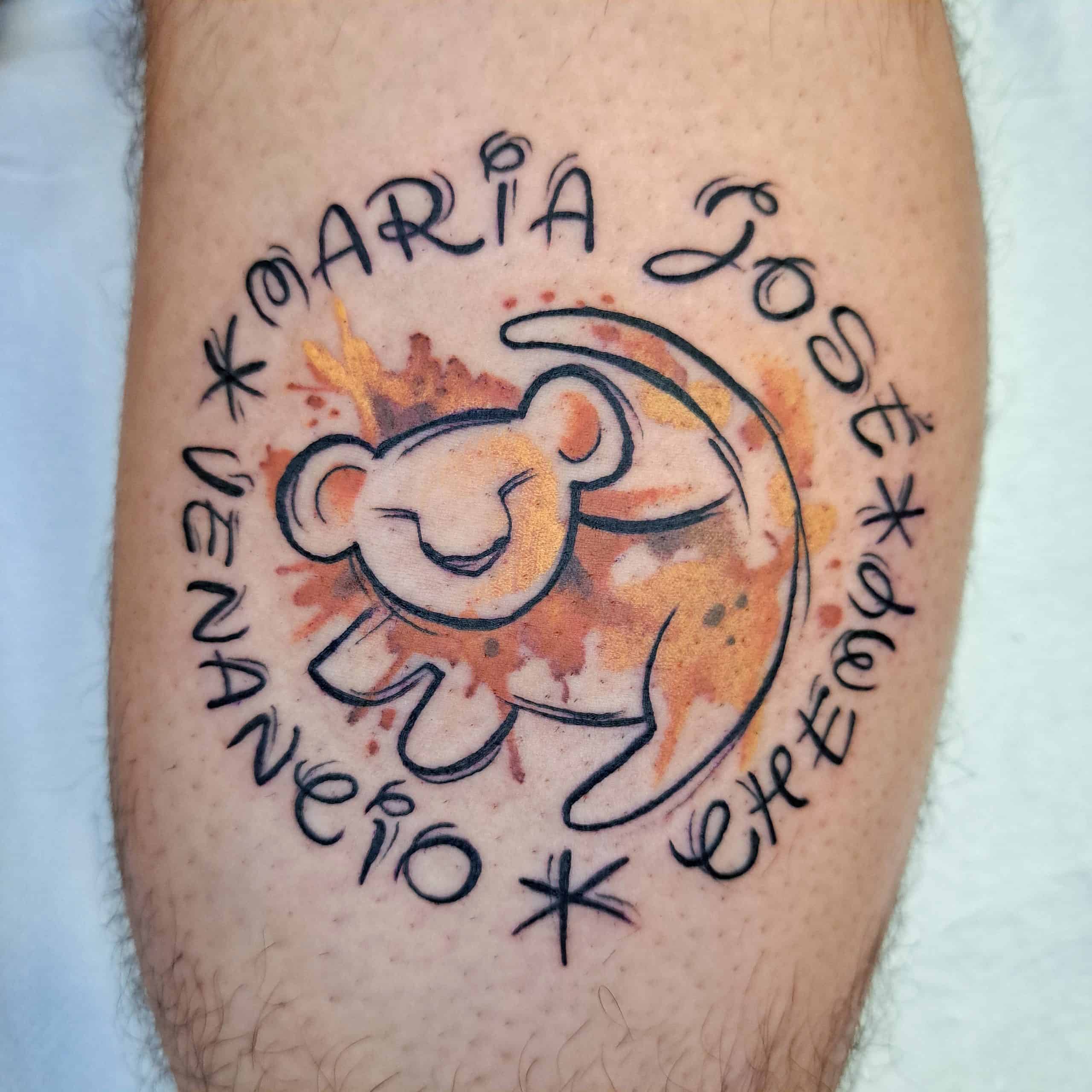 tatuajes de acuarela simba rey leon